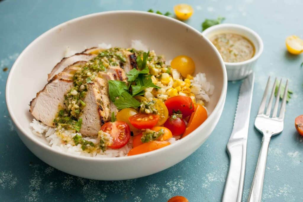 Chimichurri Pork Rice Bowls